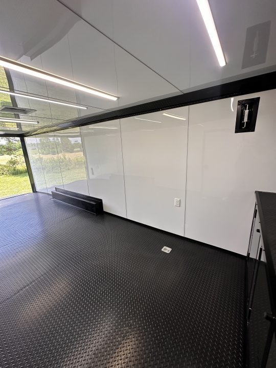 New 2026 Luxe 8.5x24 Racing Trailer Finished Interior- 5200 Tandem Axle-Charcoal-Blackout