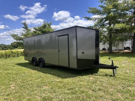 New 2026 Luxe 8.5x24 Racing Trailer Finished Interior- 5200 Tandem Axle-Charcoal-Blackout