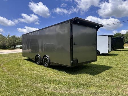New 2026 Luxe 8.5x24 Racing Trailer Finished Interior- 5200 Tandem Axle-Charcoal-Blackout