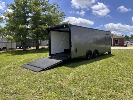 New 2026 Luxe 8.5x24 Racing Trailer Finished Interior- 5200 Tandem Axle-Charcoal-Blackout