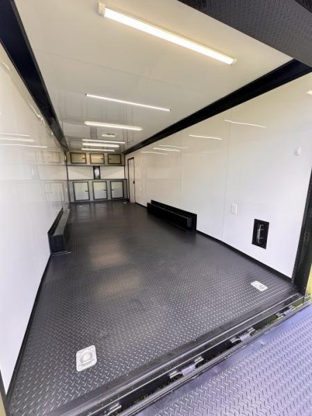 New 2026 Luxe 8.5x24 Racing Trailer Finished Interior- 5200 Tandem Axle-Charcoal-Blackout