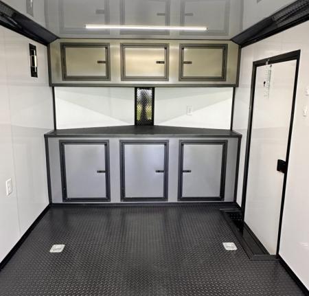 New 2026 Luxe 8.5x24 Racing Trailer Finished Interior- 5200 Tandem Axle-Charcoal-Blackout
