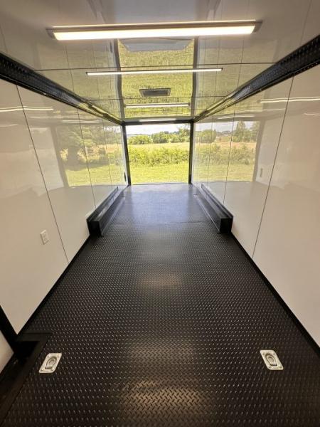 New 2026 Luxe 8.5x24 Racing Trailer Finished Interior- 5200 Tandem Axle-Charcoal-Blackout