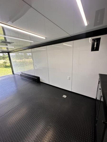 New 2026 Luxe 8.5x24 Racing Trailer Finished Interior- 5200 Tandem Axle-Charcoal-Blackout