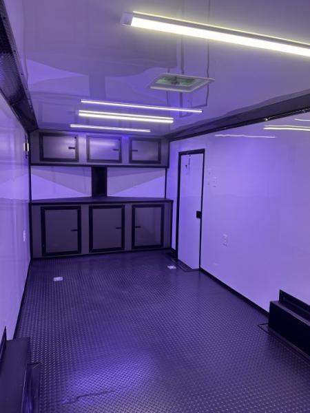 New 2026 Luxe 8.5x24 Racing Trailer Finished Interior- 5200 Tandem Axle-Charcoal-Blackout