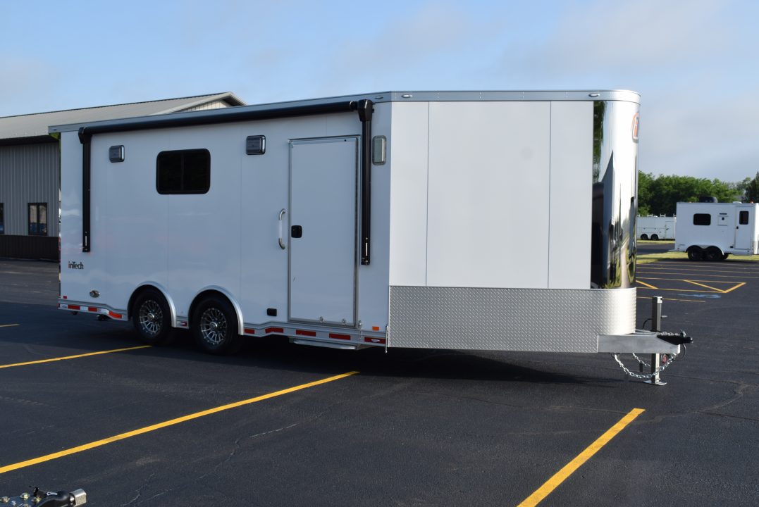 New inTech 18' Tag Extended Wedge Nose w/ 6' Side Ramp Door Multisport Trailer