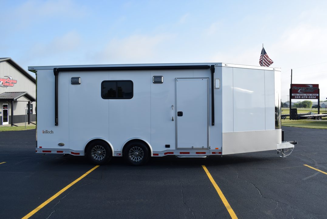 New inTech 18' Tag Extended Wedge Nose w/ 6' Side Ramp Door Multisport Trailer