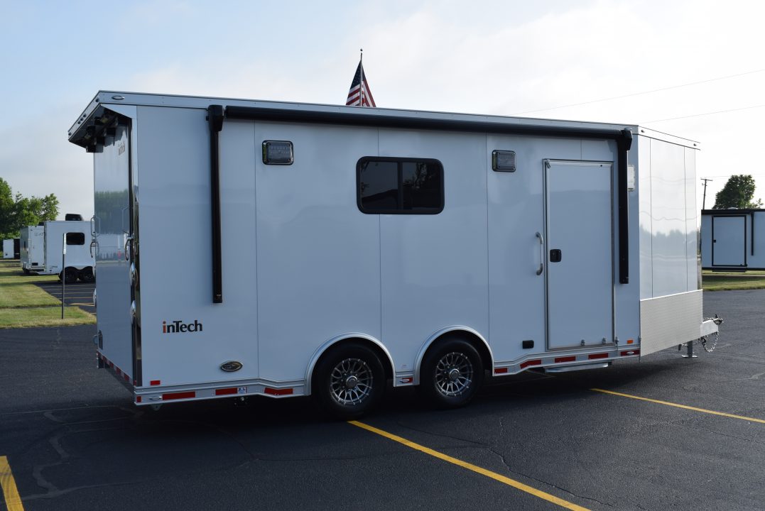 New inTech 18' Tag Extended Wedge Nose w/ 6' Side Ramp Door Multisport Trailer