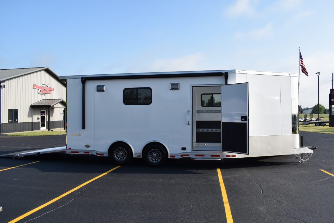 New inTech 18' Tag Extended Wedge Nose w/ 6' Side Ramp Door Multisport Trailer