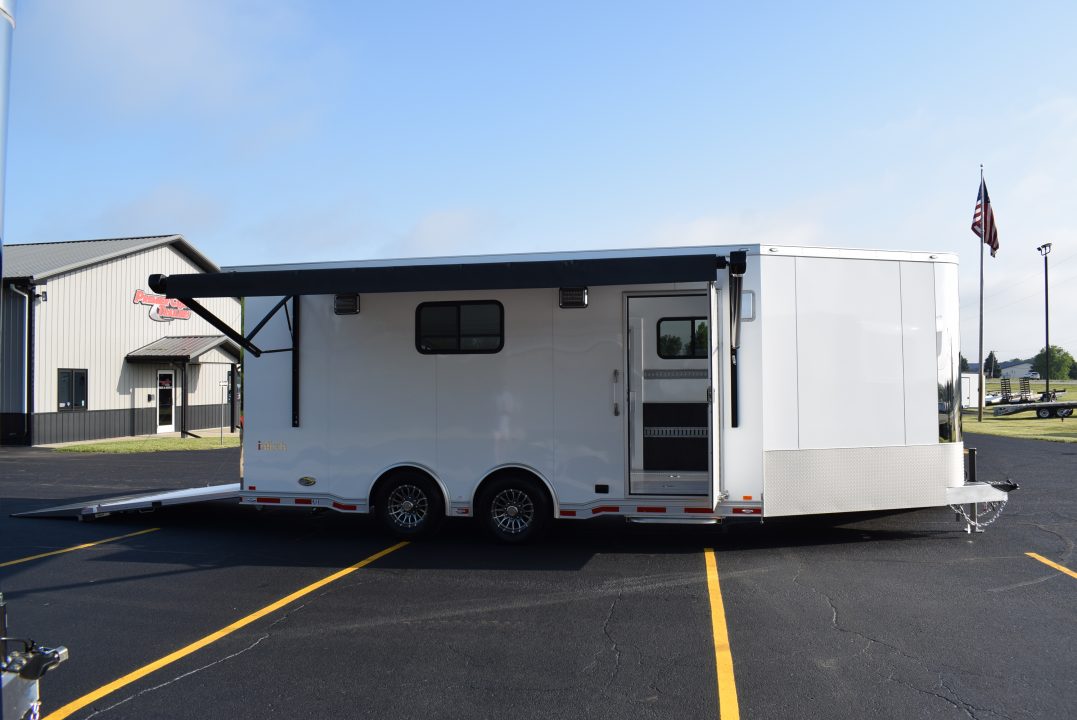 New inTech 18' Tag Extended Wedge Nose w/ 6' Side Ramp Door Multisport Trailer