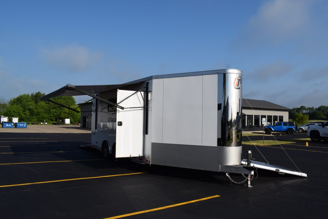 New inTech 18' Tag Extended Wedge Nose w/ 6' Side Ramp Door Multisport Trailer