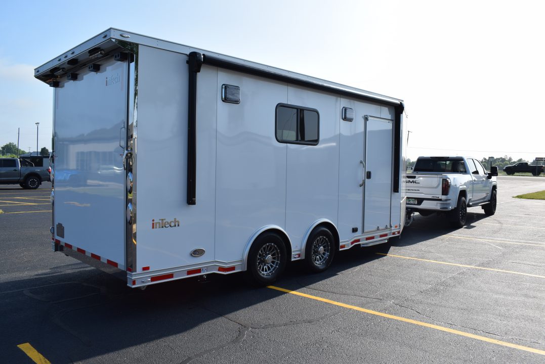 New inTech 18' Tag Extended Wedge Nose w/ 6' Side Ramp Door Multisport Trailer