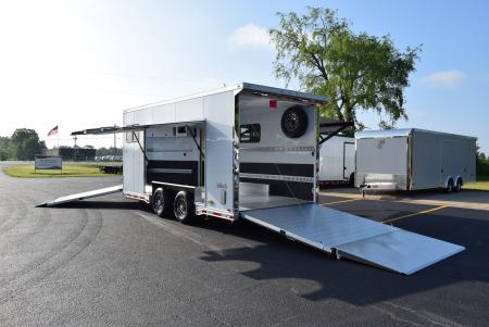 New inTech 18' Tag Extended Wedge Nose w/ 6' Side Ramp Door Multisport Trailer