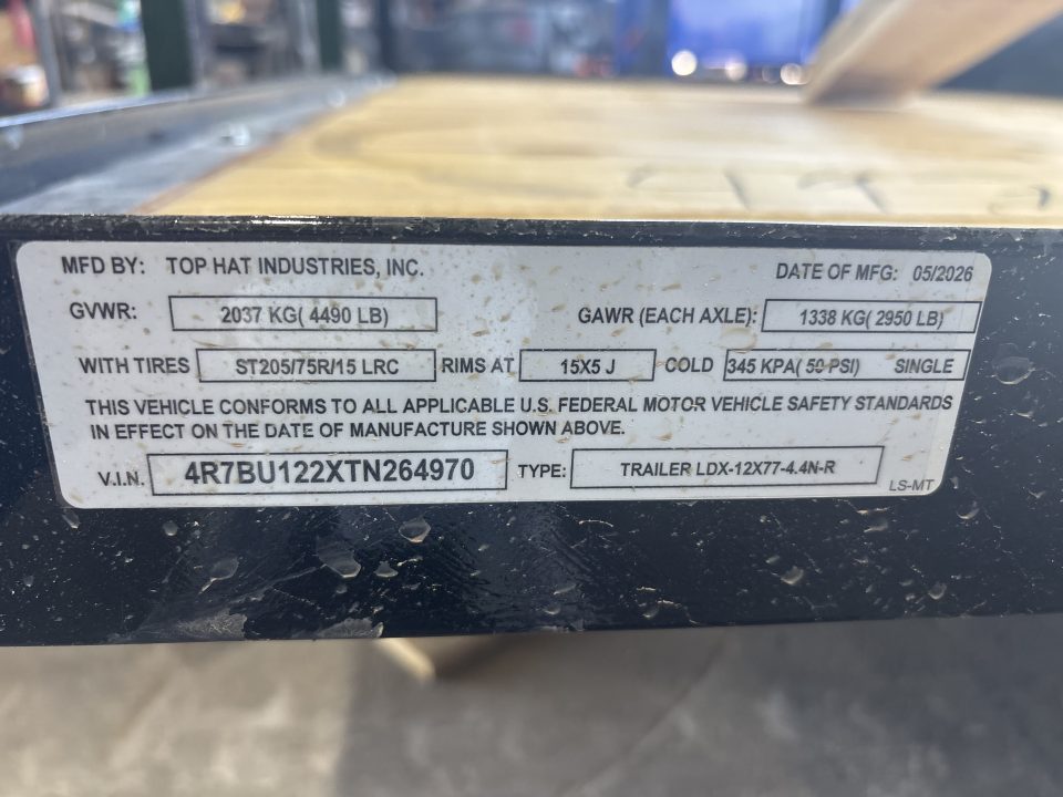 New #264970 2026 TOP HAT LDX 12 X 77 SQUARE TUBE TOP 7K UTILITY W/ RAMP GATE