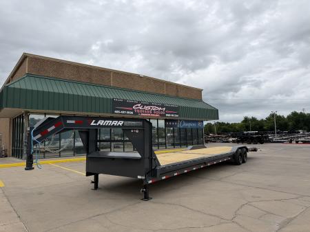 New #156500 2027 LAMAR H8 36 X 102 TANDEM AXLE 14K EQUIPMENT GOOSENECK W/ SLIDE IN RAMPS