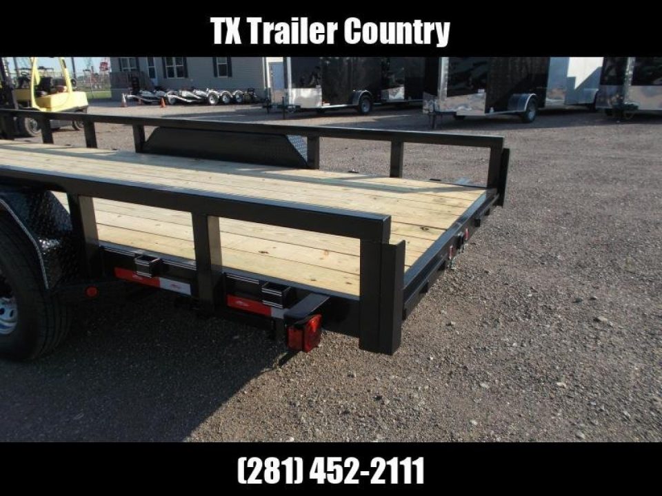 New 2026 Longhorn Trailers 83x20 Gooseneck 14K Utility Trailer / Lowboy Trailer / 7000# Axles / 3" Square Tubing / 5ft Heavy Duty Stand Up Ramps / LED Lights
