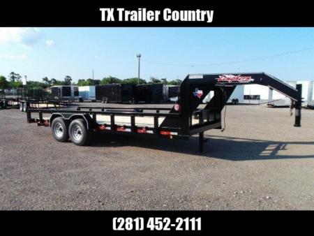 New 2026 Longhorn Trailers 83x20 Gooseneck 14K Utility Trailer / Lowboy Trailer / 7000# Axles / 3" Square Tubing / 5ft Heavy Duty Stand Up Ramps / LED Lights