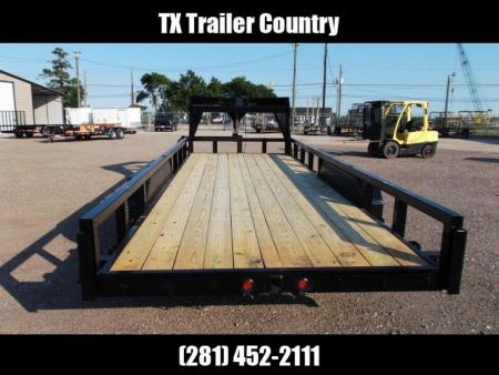 New 2026 Longhorn Trailers 83x20 Gooseneck 14K Utility Trailer / Lowboy Trailer / 7000# Axles / 3" Square Tubing / 5ft Heavy Duty Stand Up Ramps / LED Lights