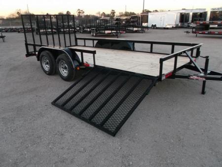 New 2026 Longhorn Trailers 83x16 Utility Trailer / ATV Trailer / Side by Side Trailer / 2" Bulldog Coupler / 4ft Rear Ramp / 4ft Side Load Ramp / Electric Brakes / Pipetop