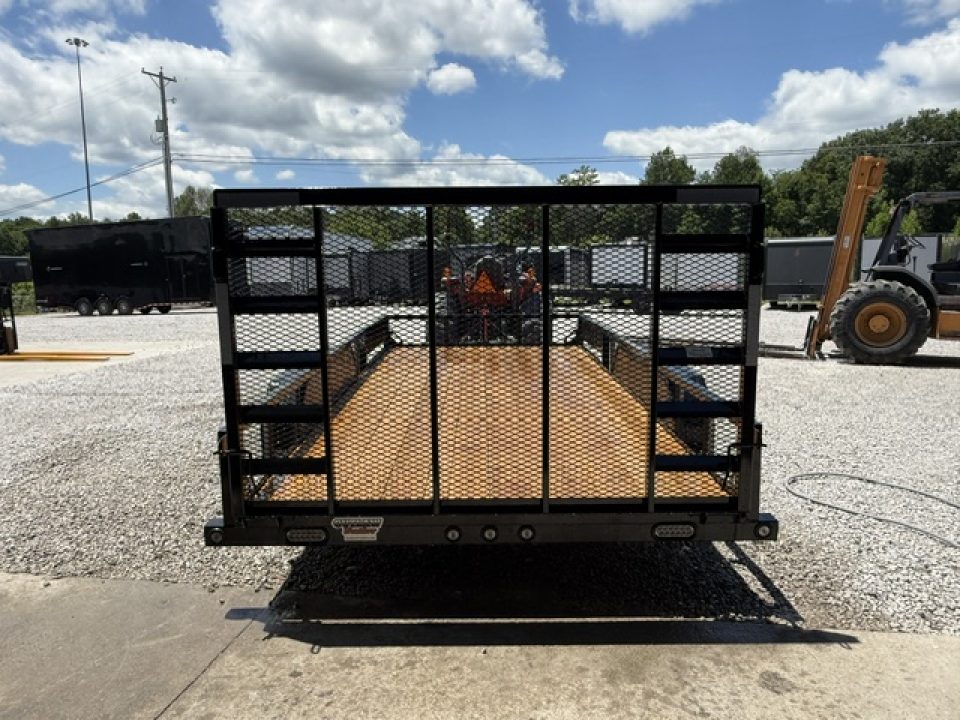 New Load Trail Utility 83x16 Tandem Axle 7K- Black W/ Side Rail Ramps
