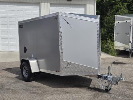 New 5 X 8 CARGO ENCLOSED ALL ALUMINUM REAR RAMP DOOR LIGHTNING 2027 SINGLE AXLE