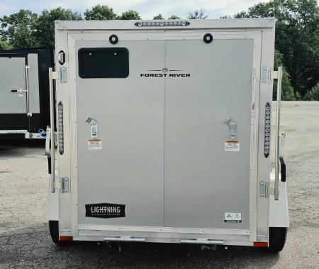 New 5 X 8 CARGO ENCLOSED ALL ALUMINUM REAR RAMP DOOR LIGHTNING 2027 SINGLE AXLE