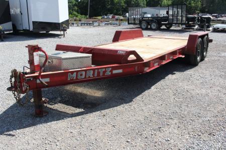 Used 2022 Moritz 7' x 14' + 6' Low Pro - Hydraulic Power Tail - Equipment Trailer - 14000# GVW