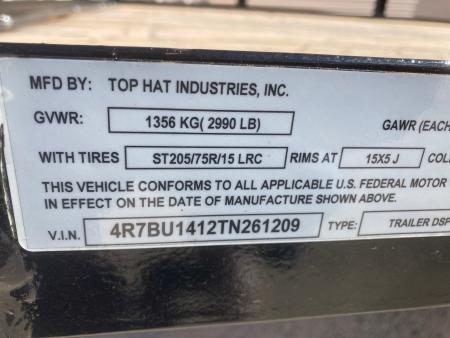 New 2026 Top Hat DSP 14' x 77" Utility Trailer