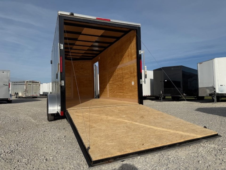 New 2026 Cross Black 7'x16' 7k Beta Flat Top V-Nose Enclosed Cargo Trailer