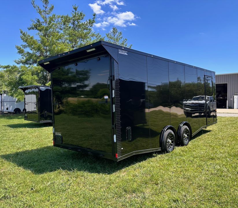 New 2026 Rock Solid 8.5x24 7'6" Interior Car Hauler-5200LB Torsion Axle-Black Poly- Blackout-Enclosed Car Hauler