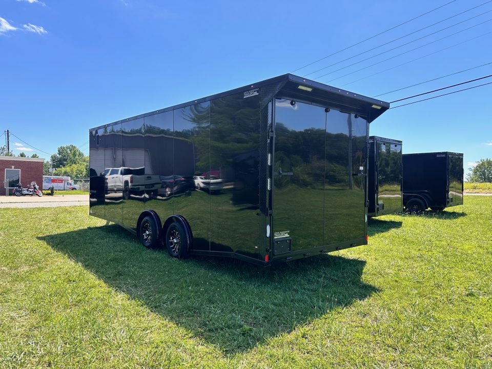New 2026 Rock Solid 8.5x24 7'6" Interior Car Hauler-5200LB Torsion Axle-Black Poly- Blackout-Enclosed Car Hauler
