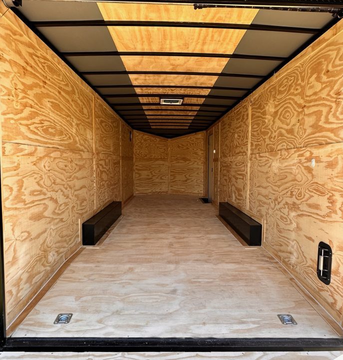 New 2026 Rock Solid 8.5x24 7'6" Interior Car Hauler-5200LB Torsion Axle-Black Poly- Blackout-Enclosed Car Hauler