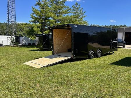 New 2026 Rock Solid 8.5x24 7'6" Interior Car Hauler-5200LB Torsion Axle-Black Poly- Blackout-Enclosed Car Hauler