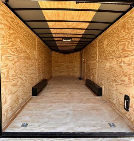 New 2026 Rock Solid 8.5x24 7'6" Interior Car Hauler-5200LB Torsion Axle-Black Poly- Blackout-Enclosed Car Hauler