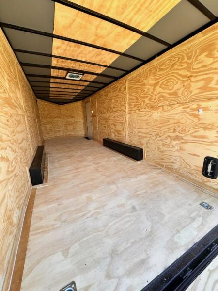 New 2026 Rock Solid 8.5x24 7'6" Interior Car Hauler-5200LB Torsion Axle-Black Poly- Blackout-Enclosed Car Hauler