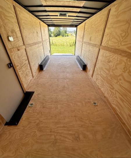 New 2026 Rock Solid 8.5x24 7'6" Interior Car Hauler-5200LB Torsion Axle-Black Poly- Blackout-Enclosed Car Hauler