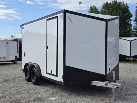 New 7.5 X 14 CARGO ENCLOSED TANDEM AXLE ALL ALUMINUM LIGHTNING 2027 REAR RAMP DOOR