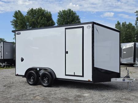 New 7.5 X 14 CARGO ENCLOSED TANDEM AXLE ALL ALUMINUM LIGHTNING 2027 REAR RAMP DOOR