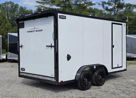 New 7.5 X 14 CARGO ENCLOSED TANDEM AXLE ALL ALUMINUM LIGHTNING 2027 REAR RAMP DOOR