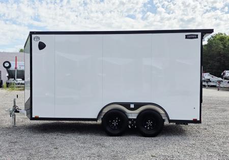 New 7.5 X 14 CARGO ENCLOSED TANDEM AXLE ALL ALUMINUM LIGHTNING 2027 REAR RAMP DOOR