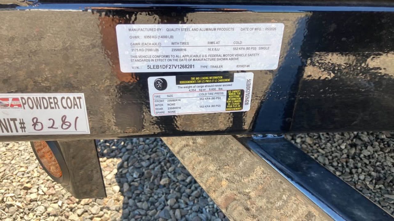 New 2027 Quality Steel and Aluminum 7x16 Dump Trailer