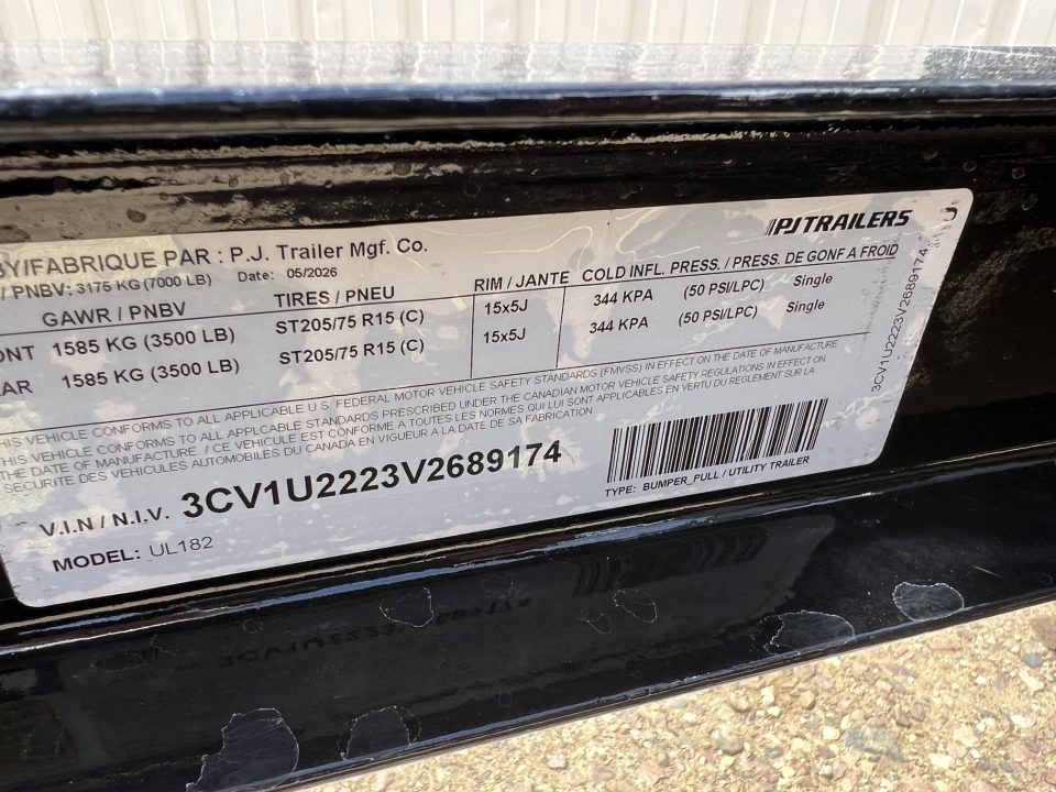 New 2027 PJ Trailers 18' Utility UL Utility Trailer
