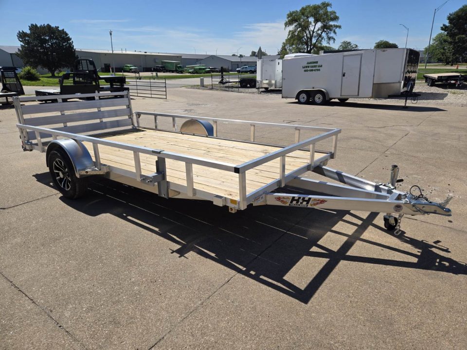 New 2026 H&H Trailers 82x14 Aluminum Rail Side 3K Utility Trailer