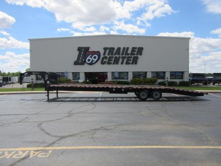Used 2017 Kaufman Trailers 8 x 34 Gooseneck Car Hauler Deckover Trailer 16K / Winch