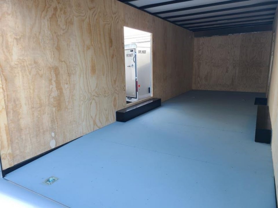 New 8.5 x 24 Car-Mate Custom Enclosed Cargo Trailer, 10K GVWR ***Silver w/6k Torsion Axles, 6" Extra Height, & Get-Out Door