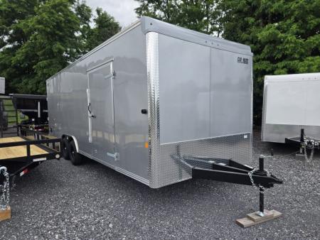 New 8.5 x 24 Car-Mate Custom Enclosed Cargo Trailer, 10K GVWR ***Silver w/6k Torsion Axles, 6  Extra Height, & Get-Out Door