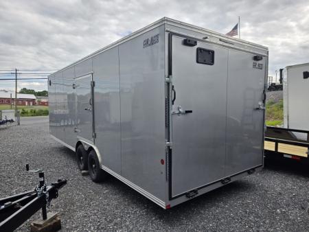 New 8.5 x 24 Car-Mate Custom Enclosed Cargo Trailer, 10K GVWR ***Silver w/6k Torsion Axles, 6" Extra Height, & Get-Out Door