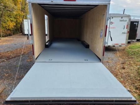 New 8.5 x 24 Car-Mate Custom Enclosed Cargo Trailer, 10K GVWR ***Silver w/6k Torsion Axles, 6" Extra Height, & Get-Out Door