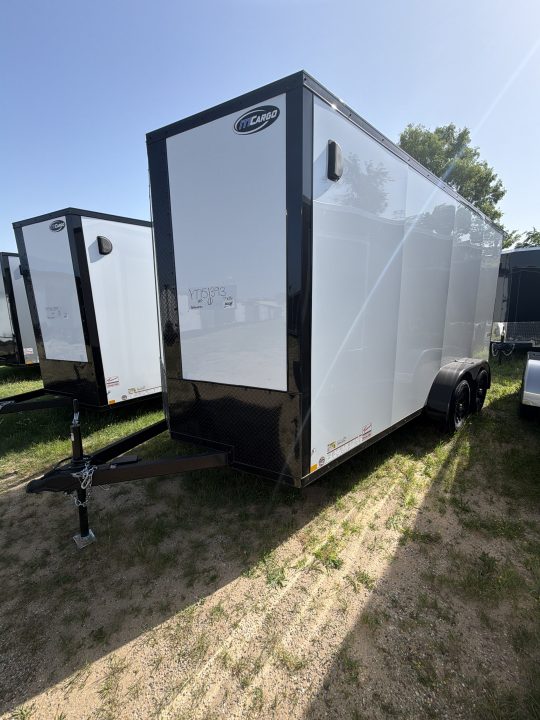 New 2026 ITI Cargo 7 X 16 XE Flat Top V-Nose 7K (Composite White/Black Trim)
