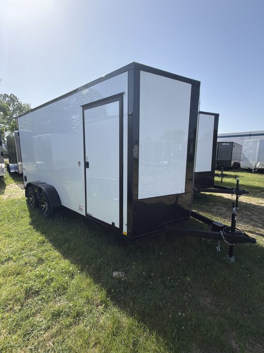 New 2026 ITI Cargo 7 X 16 XE Flat Top V-Nose 7K (Composite White/Black Trim)